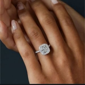 Moissanite & Diamonds Engagement Ring
